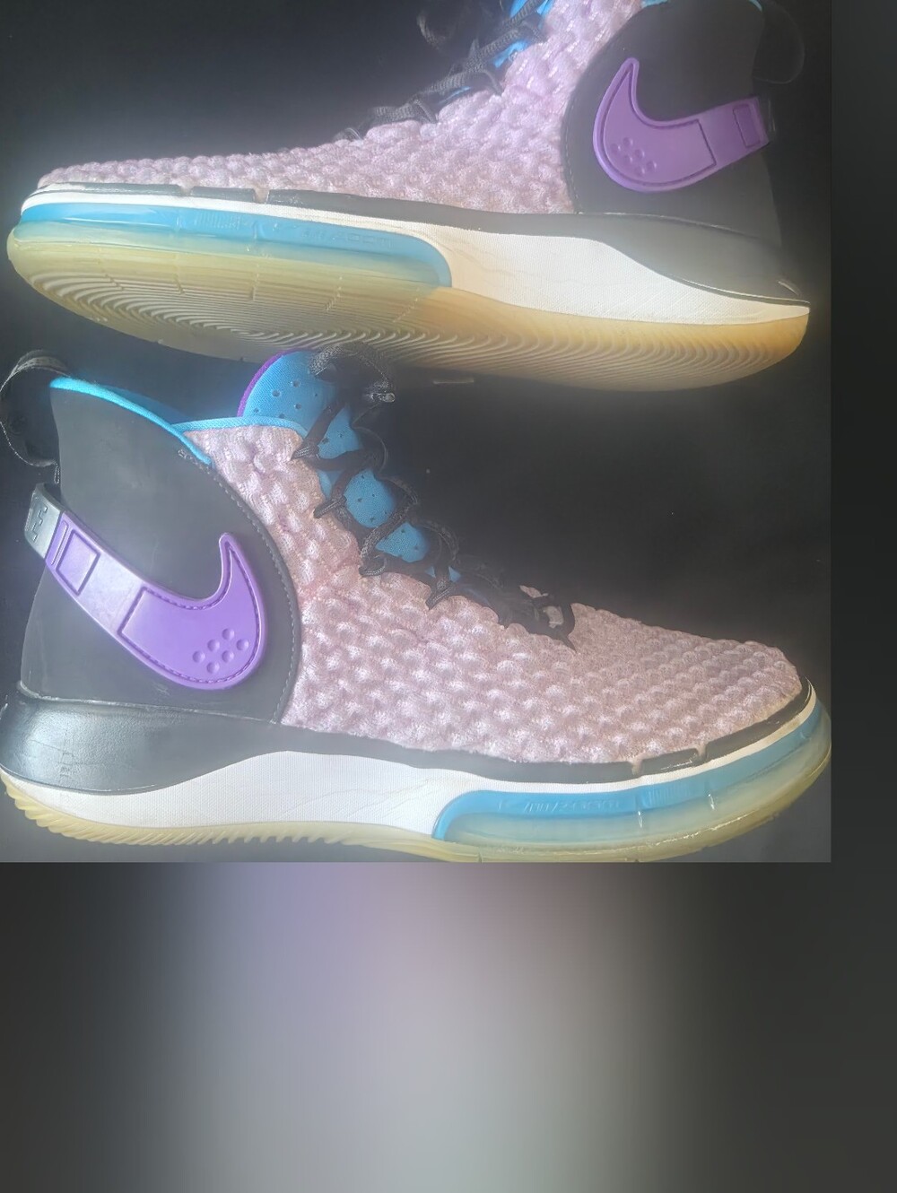 NIKE Freshman Men's Athletic Shoes Blue with Purple and Black Accents
